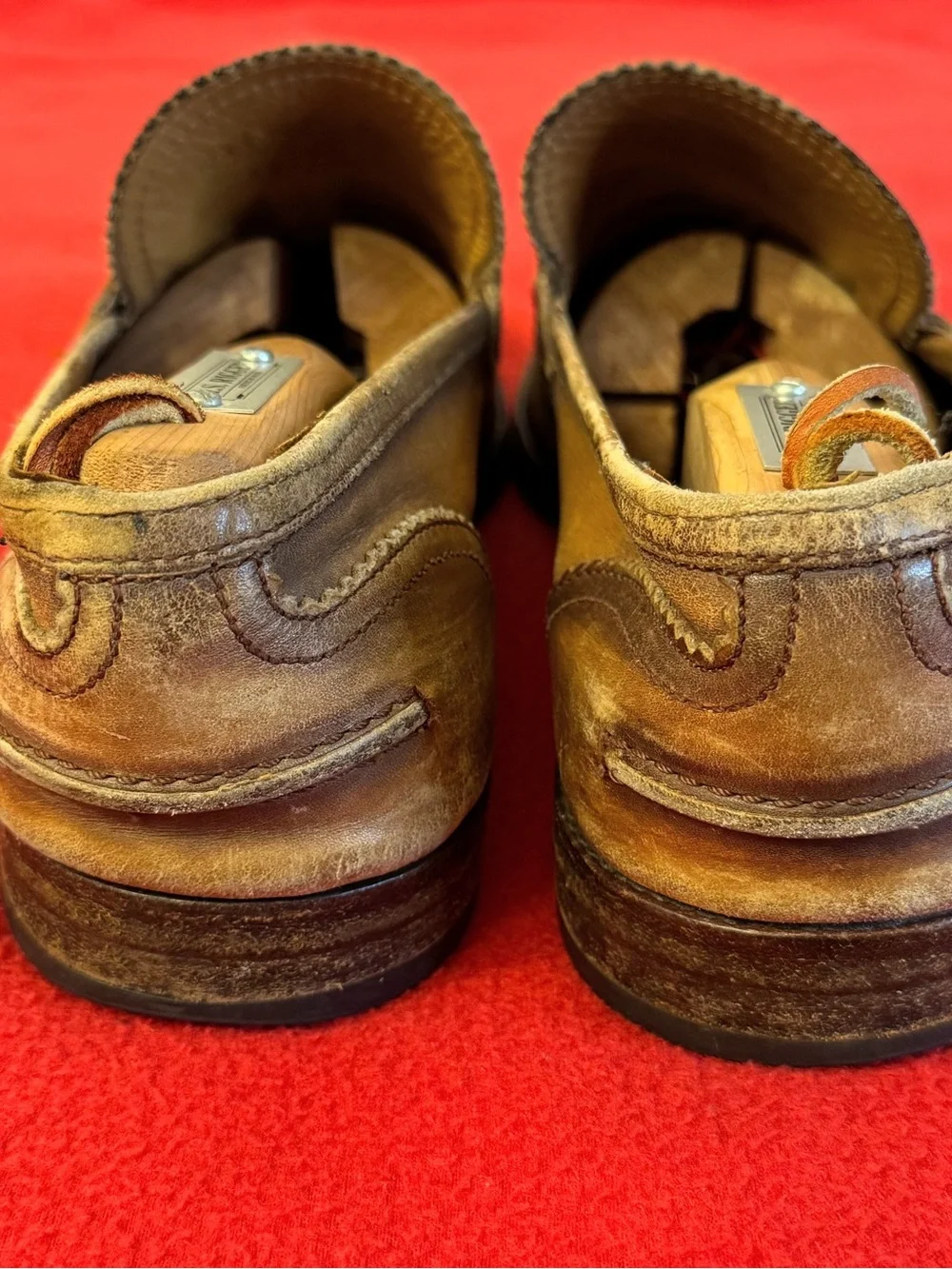 Vintage Gucci Loafers Tan brown Leather Men’s Size 9.5 Shoes Italy Made - Picture 6 of 14
